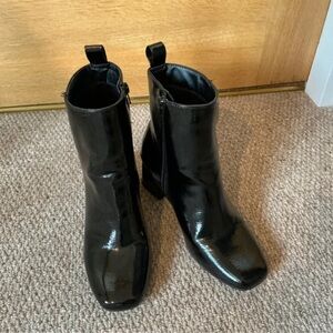 Elegant Black Patent Ankle Booties